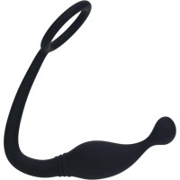 Levelz Silicone Cockring with Prostate Stimulator - S - Black
