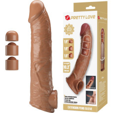 Pretty Love Extension Penis Sleeve with Modular Length Blocks – Dark Brown – 26 cm