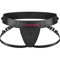 Lovense Bezsiksnu siksniņa Lapis divvirzienu vibrējošam siksniņam - melna/rozā