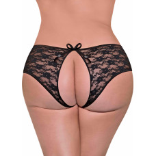 Magic Silk Mežģīņu šorti ar šķēlumu mugurpusē - 2X - melni