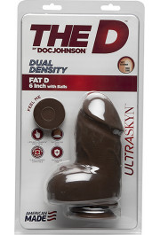 Doc Johnson Fat D - reālistisks ULTRASKYN dildo ar bumbiņām - 6/15 cm