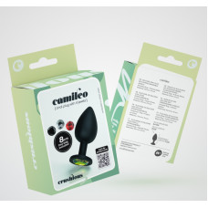 Crushious Camileo — Plug Anal ar Cuatro Joyas Intercambiables — Mediano — Negro