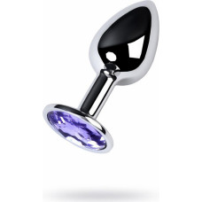 Metal By Toyfa Silver anal plug with gem, blue