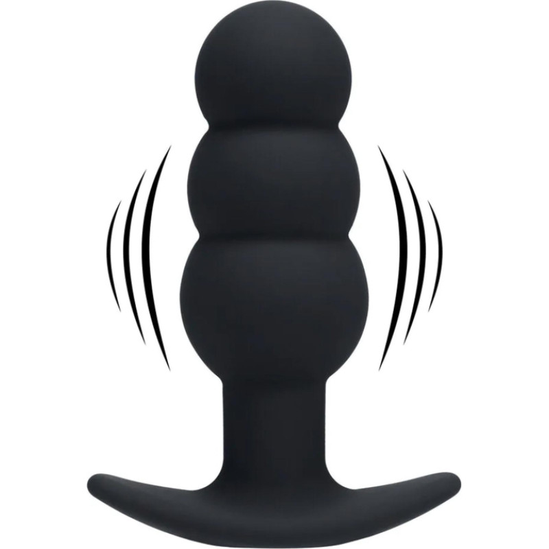 Levelz Tri Bulb Vibrating Silicone Anal Plug - Black