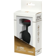 Star Collection - Black Silicone Anal Plug L - Pink Stone