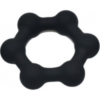 KSB Silicone Cockring with 6 Steel Balls M