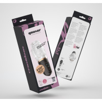 Crushious Quasar - Uzlādējams Masturbators ar Piesūcekni - Caurspīdīgs