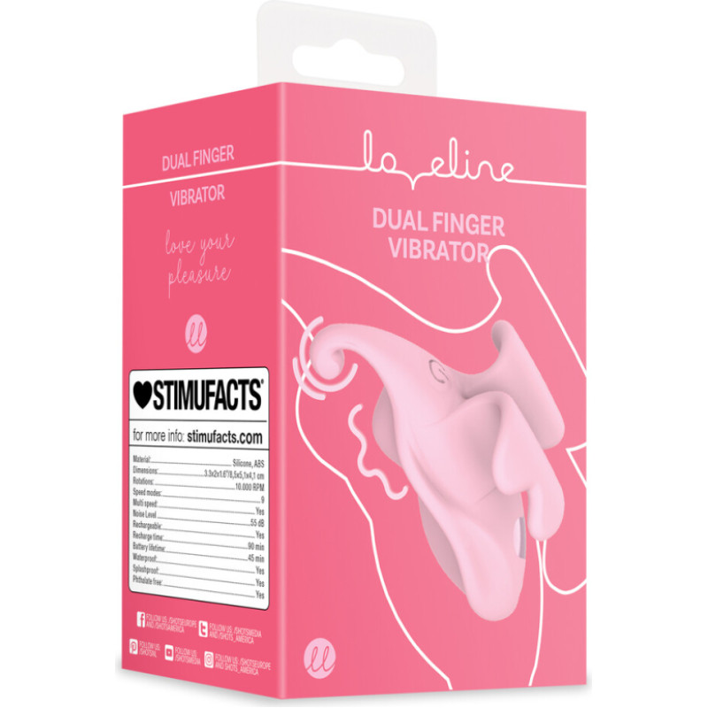Loveline By Shots Finger Dual Vibrator - Pink