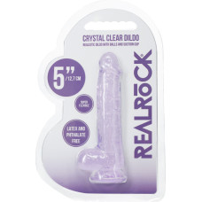 Realrock By Shots Reālistisks dildo ar bumbiņām - 5 / 12,7 cm - violets