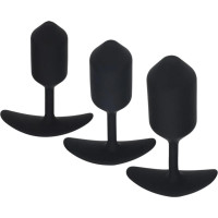 Levelz Silicone Weighted Anal Plug Training Set of 3 - Black