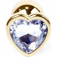 B - Series Heavyfun Plug-Jewellery Gold  Heart PLUG- Clear