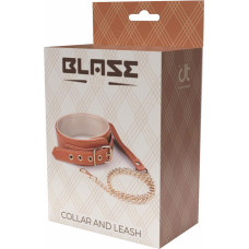 Dream Toys BLAZE ELITE COLLAR AND CHAIN COGNAC VEGAN LEATHER