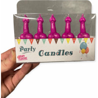 Kinky Pleasure Świeczki-Party Penis Candles 5pcs Pack Pink