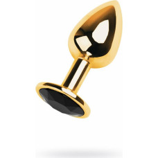 Metal By Toyfa Golden anal plug TOYFA Metal,with a tourmaline colored gem