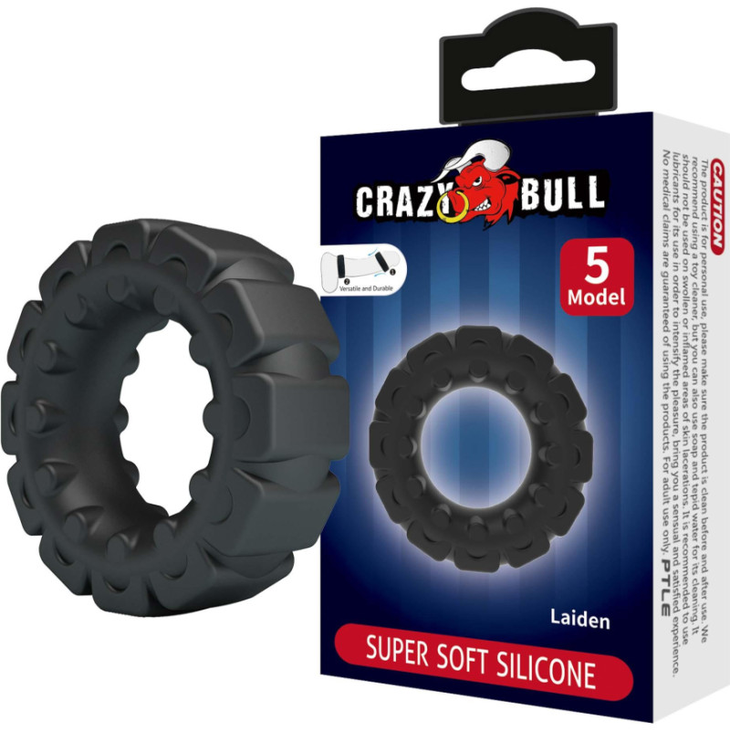 Crazy Bull Laiden Super Soft Silicone Cock Ring – Black