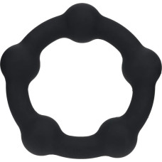 Levelz By Shots Beaded Silicone Cockring - M - 35mm - Black