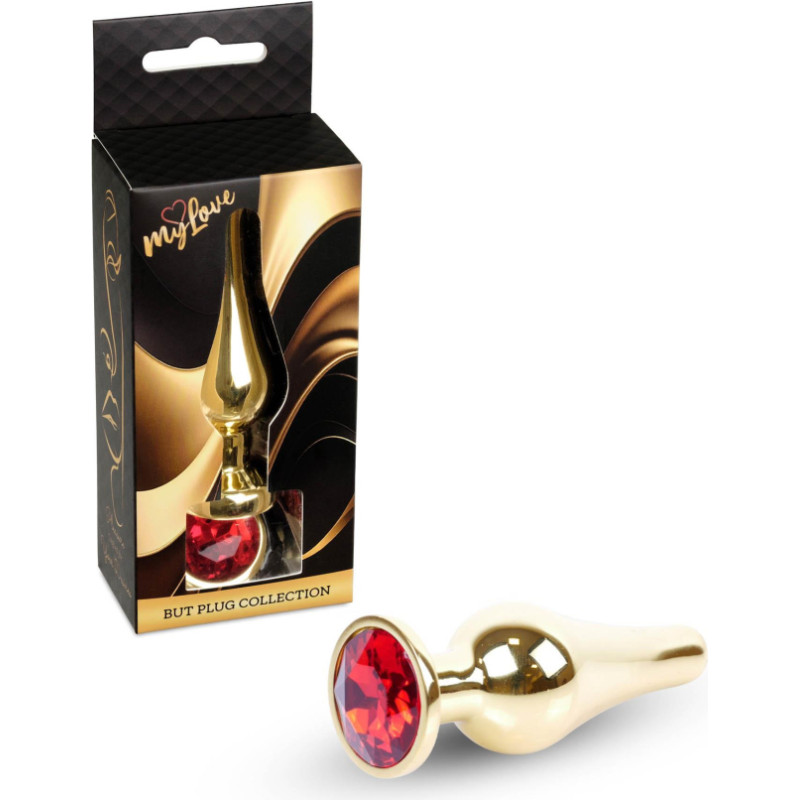 Mylove Toys - Jewellery Gold BUTT PLUG- Red