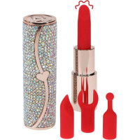 Loveline Sparkle - Lipstick Vibrator with 4 Attachments - Iridescent