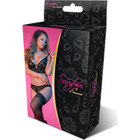 Magic Silk Krūštura un biksīšu komplekts ar stīpiņām - S/M - melns