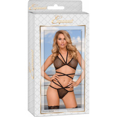Magic Silk Комплект бюстгальтера и стрингов с бретельками - черный