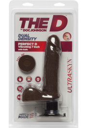 Doc Johnson Perfect D - reālistisks ULTRASKYN dildo ar bumbiņām - 7 / 18 cm
