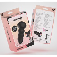 Crushious Australis — Plug Anal Vibrante y de Impulso ar LED RGB un Control Remoto — Negro