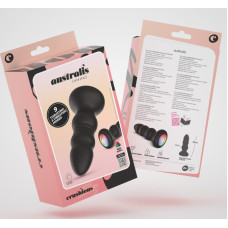 Crushious Australis — Plug Anal Vibrante y de Impulso ar LED RGB un Control Remoto — Negro