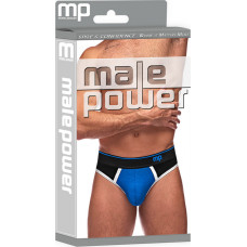 Male Power Panel Thong - L/XL - Melnas/Zilas