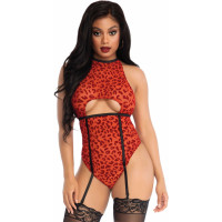Leg Avenue Sheer Backless Garter Teddy