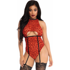 Leg Avenue Sheer Backless Garter Teddy