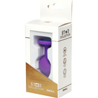 Star Collection - Purple Silicone Anal Plug S - Light Blue Stone