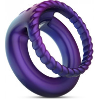 Hueman - Jupiter Vibrating Cock and Ball Ring - Purple