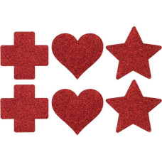 Le Désir Nipple Cover Set - Cross Star Heart - Red