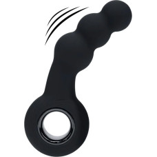 Levelz Vibrating Beaded Silicone Prostate Massager with Loop - Black