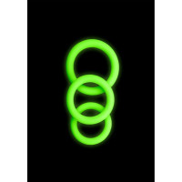 Ouch! By Shots Cockring Set - Glow in the Dark - 3 Pieces