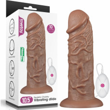Lovetoy 10.5'' Realistic Chubby Vibrating Dildo Brown