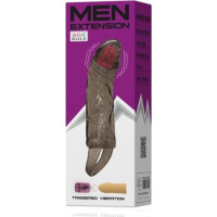 Lybaile Penis extended Sleeve, On-contact vibration on top Black