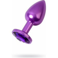 Toyfa Purple anal plug TOYFA Metal with purple round-shaped gem