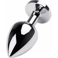 Toyfa Silver anal plug TOYFA Metal,with a black gem
