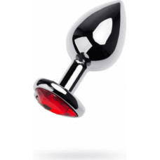 Toyfa Silver anal plug TOYFA Metal with red heart-shaped gem