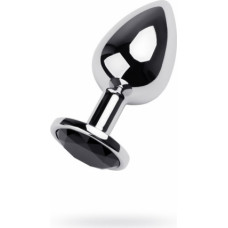 Toyfa Silver anal plug TOYFA Metal with black round-shaped gem