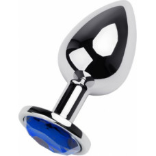Toyfa Silver anal plug TOYFA Metal with blue round-shaped gem