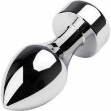 Toyfa Silver anal plug TOYFA Metal with white round-shaped gem