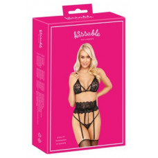 Kissable Suspenderi komplekt must L/XL
