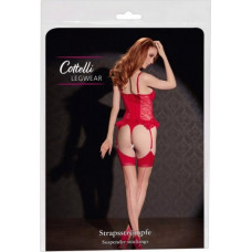 Cottelli Legwear Kojinės oda/raudona 4