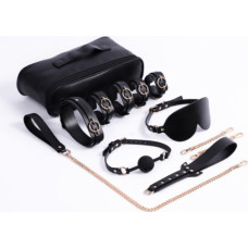 STD BDSM Supreme komplekt, 6 tükki koos hoiukotiga, must