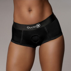 Ouch! By Shots Vibrating Strap-on Brief - M/L - Black