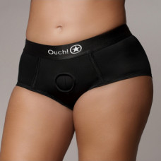 Ouch! By Shots Vibrating Strap-on Brief - XL/XXL - Black