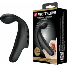 Lybaile Pretty Love Rechargeable Vibrating Finger Sleeve, 10 functions of vibration, Silicone, Black