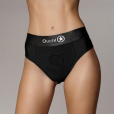 Ouch! By Shots Vibrating Strap-on Thong with Removable Butt Straps - XS/S - Black